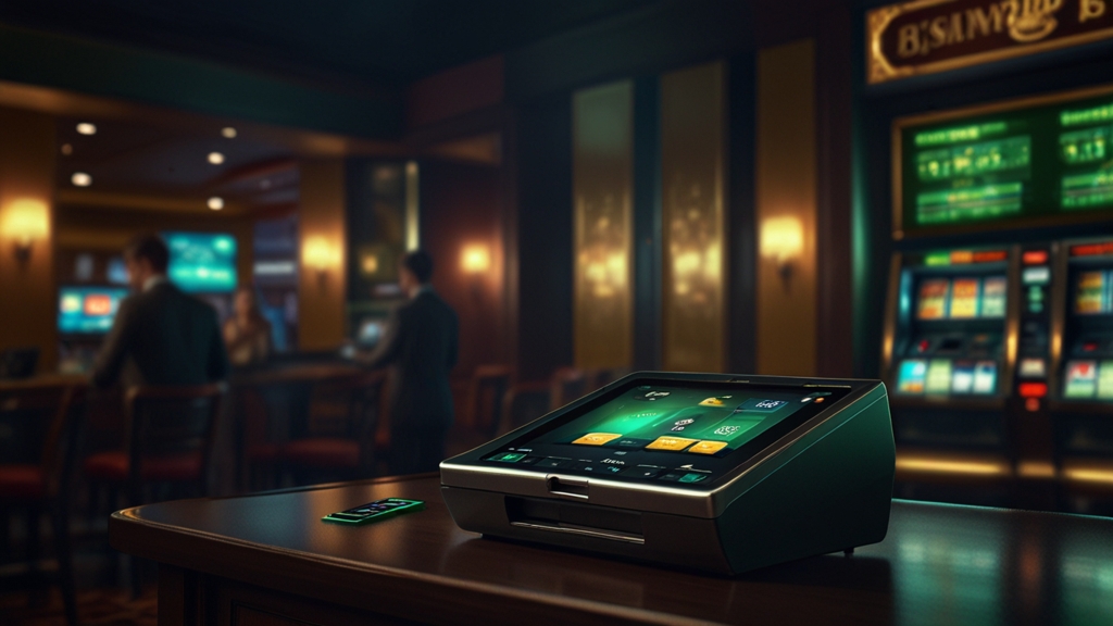 Casino-Zahlungsbereich mit digitaler Einzahlung auf dem Smartphone