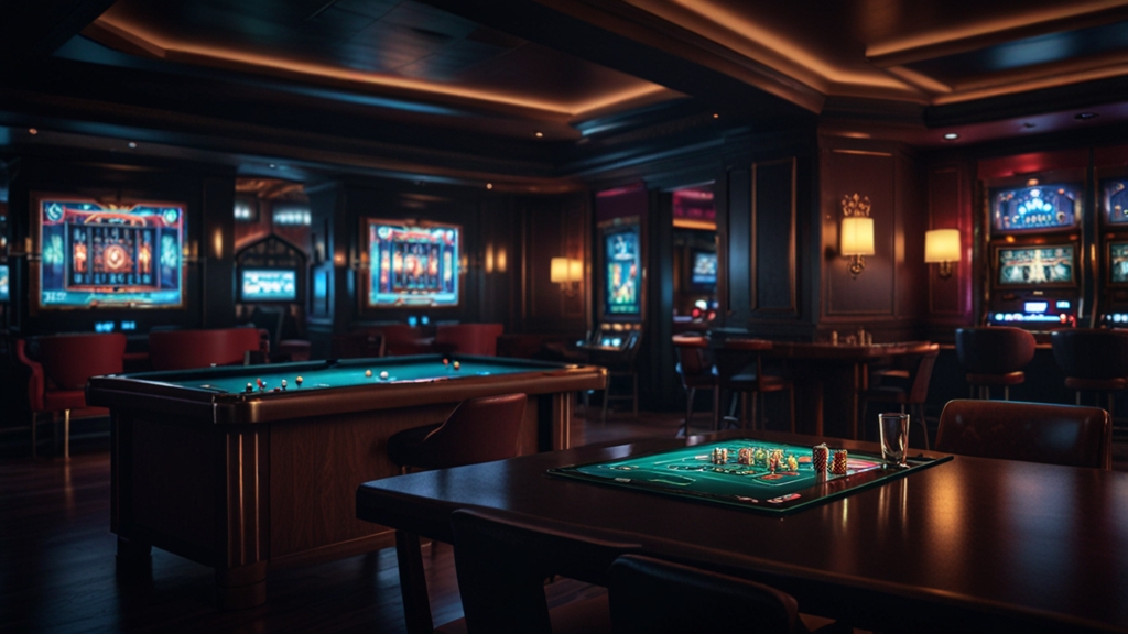 Smartphone und Tablet zeigen eine mobile Casino-Oberfläche bei Nacht